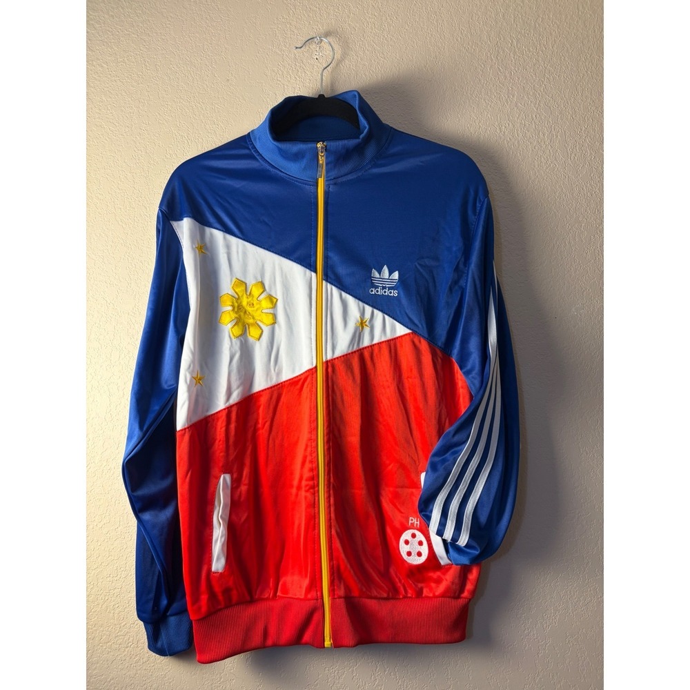 Adidas Philippines Track Jacket Blue Red White Volleyball Full Zip Mens xLarge
